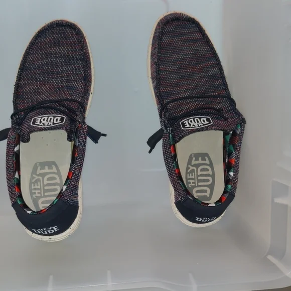 Hey Dude Men's Sneakers - Black and Red - Picture 3 of 10